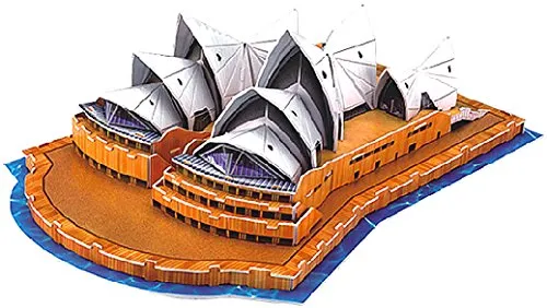 Playtastic Kinder 3D Puzzle Spiele: Faszinierendes 3D-Puzzle Opera House in Sydney, 58 Puzzle-Teile (Puzzle Bauwerke, Kinder Spielzeug, Holzbausatz)