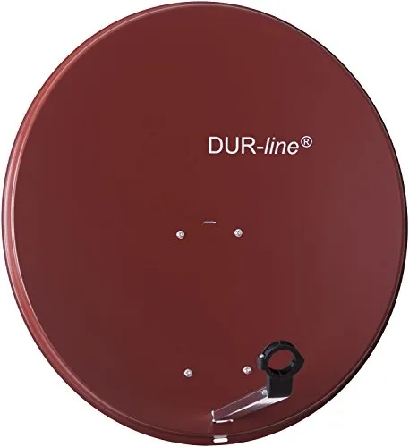 DUR-line MDA 80cm Rot - Aluminium Satellitenschüssel - SAT-Antenne mit hervorragendem Empfang, ideal für Camping und digitale TV-Nutzung, auch bei schlechtem Wetter dank hohem Antennengewinn.