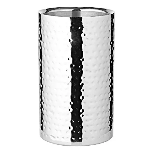 EDZARD Weinkühler Nebraska, Edelstahl gehämmert - Eleganter doppelwandiger Flaschenkühler aus handgefertigtem Edelstahl, ideal für Wein, Sekt und Champagner. Hält Getränke lange kalt und ist pflegeleicht – perfekt für jede Feier!
