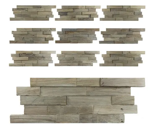 Wandpaneele aus hochwertigem Teakholz Gun Smoked, 1m²