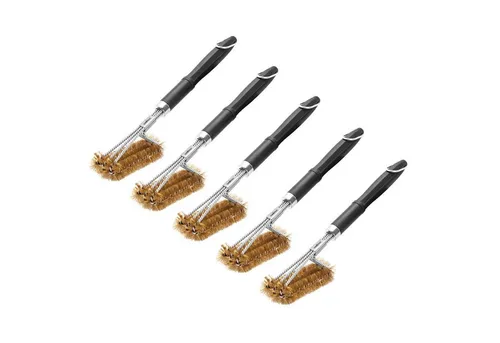 Grillfürst Grillbürste 5x Grillfürst Premium Grillbürste aus Messing mit langem 3-fach Bürstenkopf
