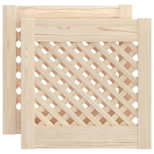 vidaXL Schranktüren mit Gitter-Design, 2 Stk. - Einbaumöbel aus massivem Kiefernholz mit elegantem Gitter-Design für bessere Luftzirkulation und weniger Schimmelbildung, ideal für vielseitige Anwendungen in Ihrem Zuhause.