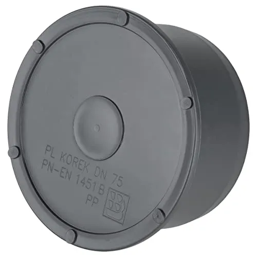 HT Muffenstopfen Ø DN75 Rohrstopfen Kunststoffstopfen Endstopfen Rohrdeckel Grau