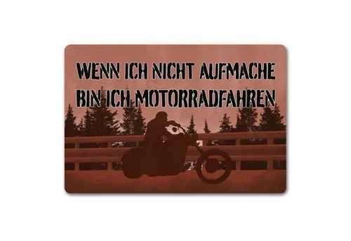 speecheese Fußmatte Wenn ich nicht aufmache bin Motorradfahren Fußmatte in 40x60 cm ohne