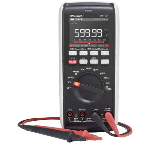 Voltcraft VC871 Hand-Multimeter: Spannungsmessgerät mit Datenlogger - Multimeter für präzise Spannungsmessungen, ausgestattet mit Datenlogger für einfache Datenspeicherung und Analyse.