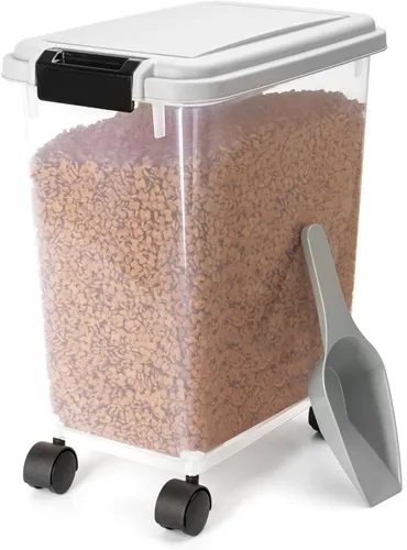 Nobleza Futterbehälter 20L 7,2KG Vorratsbehälter Lenkrollen Transparent