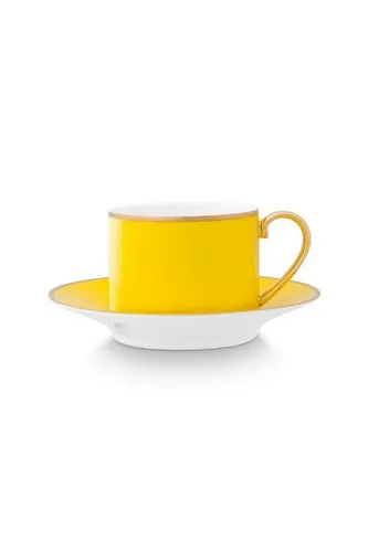 PiP Studio Tasse Chique Tasse m.U. gold-gelb 220ml, Bone China, Cup & Saucer Pip Chique Gold-Yellow 220ml