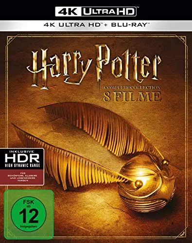 Harry Potter 4K Ultra-HD Complete Collection [Blu-ray] - 8 Filme in atemberaubender Bildqualität - Filme, erleben Sie alle 8 Harry Potter Filme in beeindruckender 4K Ultra-HD für ein unvergessliches Kinoerlebnis.