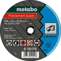 Metabo - Flexiamant Super 230x2,5x22,23 Stahl, Trennscheibe, Gerade Ausführung 25 Stk