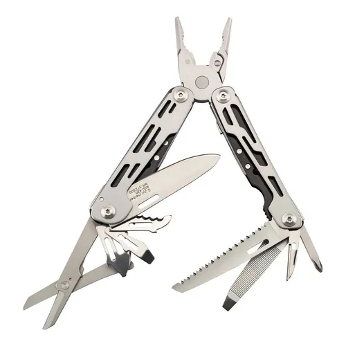 Herbertz Multitool 572300 - 15 Funktionen für jeden Einsatz - Multitool mit 15 Funktionen, inklusive Zange, Messer und Säge. Kommt mit stabilem Nylonetui und bietet vielseitige Einsatzmöglichkeiten für Outdoor- und Alltagsabenteuer.