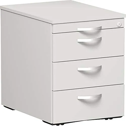 Geramöbel Rollcontainer Flex grau - 4 Schubladen - Büro Aufbewahrung & Organisation, praktischer Rollcontainer mit abschließbaren Schubladen und robusten Leichtlaufrollen für mehr Ordnung und Sicherheit im Büro.