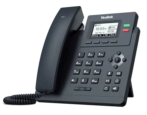 Yealink SIP-T31W - VoIP-Telefon mit Rufnummernanzeige - Festnetztelefon mit Wi-Fi Unterstützung und fünfwegiger Anruffunktion für flexible Kommunikation und hohe Sprachqualität.