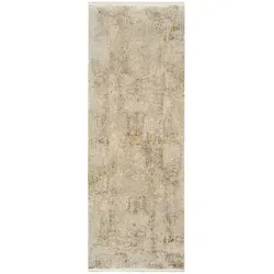 OCI DIE TEPPICHMARKE Läufer BESTSELLER CAVA, beige/goldfarben - Rechteckiger Teppichläufer aus glänzender Viskose, 80 cm x 300 cm, ideal für Wohnzimmer. Strapazierfähig und fußbodenheizungsgeeignet, sorgt für ein warmes Ambiente.