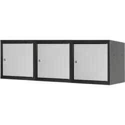 Proregal Mega Deal | 3x Schließfachwürfel Blocky mit Zylinderschloss + 2 Schlüssel | HxBxT 40x40x40cm | Anthrazit/Lichtgrau