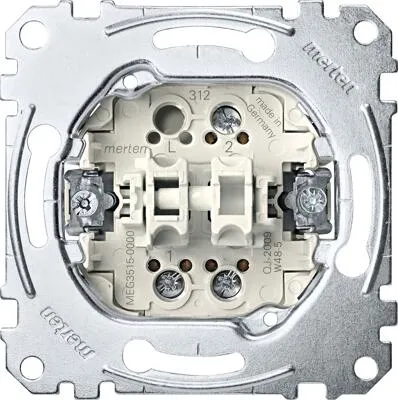 Merten MEG3515-0000 Serienschalter-Einsatz, 1?polig, 16 AX, AC 250 V, Schraub-Liftklemmen