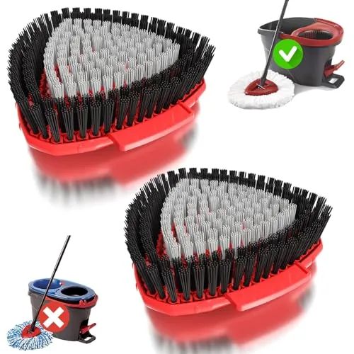 Stück Aufgerüsteter Spin Wischmop Ersatzbürsten Köpfe für Vileda Turbo Wischmopp,Bürste mit Vollen Borsten für die Reinigung Von Harten Böden in Küche,Bad,Pool und Terrasse 2