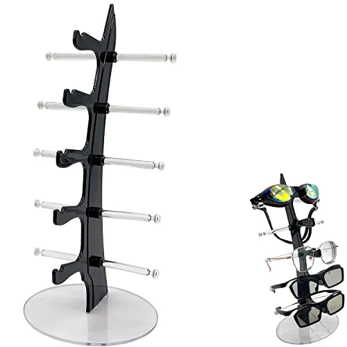 N-D Brillenhalter Brillenständer Sonnenbrille Rack Brillenaufbewahrung für 5 Brillen Sonnenbrillenhalter und Brillenablage Sonnenbrillen Halter Zur Aufbewahrung Präsentation
