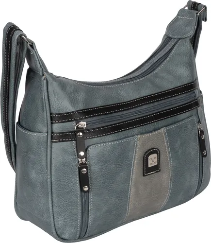 EAAKIE Damen Umhängetasche in Hellblau - Stilvolle Umhängetasche aus pflegeleichtem Kunstleder, mit zwei großen Hauptfächern und verstellbarem Gurt – ideal für Freizeit, Schule und Reisen.