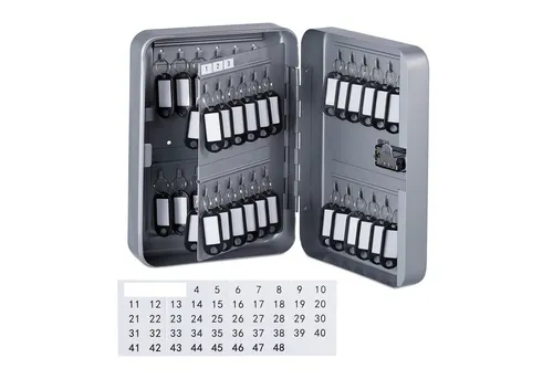 relaxdays Schlüsselkasten mit Zahlenschloss, grau