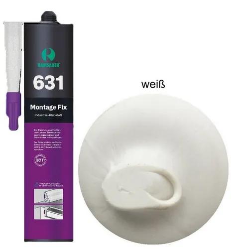Ramsauer Klebstoff Ramsauer 631 Montage Fix Hybrid Klebstoff 450g Kartusche weiß, gebrauchsfertig
