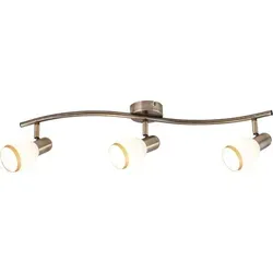 Rabalux 5972 Deckenstrahler Elite mit 3 Spots, E14, bronze-silber-weiß - Eleganter Deckenstrahler aus Metall und Glas, ideal für moderne Wohnräume. Dimmbar und individuell anpassbar, sorgt für stimmungsvolle Beleuchtung.