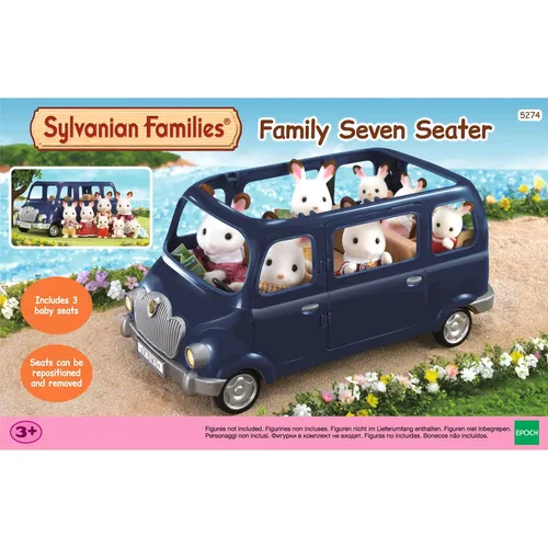 Vedes Sylvanian Families Familien-Siebensitzer 5274 - Spielfigur Spielsets - Geräumiger Siebensitzer für die gesamte Sylvanian Familie, ideal für Abenteuer und als Campingwagen umfunktionierbar.