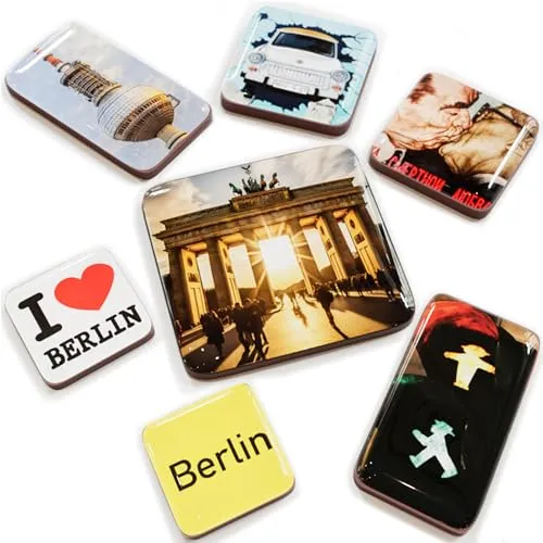 United1871 Berlin Souvenirs Kühlschrankmagnete, 7 teiliges Set - Magnete mit Berlin Motiven als Berlin Andenken, passend zur Berlin Reise Gutschein