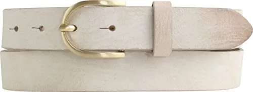 BELTINGER Damen-Gürtel aus weichem Vollrindleder Vintage-Look 3 cm | Leder-Gürtel für Damen 30mm | Schmaler Gürtel Used-Look mit goldener Gürtelschnalle | Mist 105cm