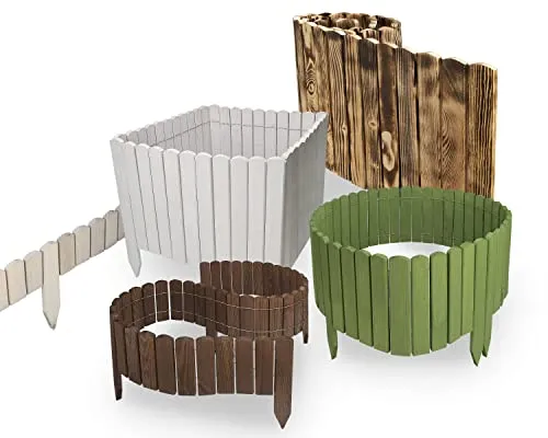MC.Sammler Rollborder - Flexibler Gartenzaun aus imprägniertem Holz - Dekorative Zäune, ideal zur stilvollen Umrandung von Beeten und Gartenflächen. Stabil und individuell anpassbar, aus langlebigem Kiefernholz für eine natürliche Gartenästhetik.