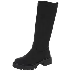 Ital-Design Bequeme Damen Stiefel mit Blockabsatz für Alltag Plateaustiefel (90169517) Blockabsatz Stiefel in Schwarz schwarz 38 EU