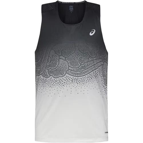 ASICS ROAD FADE Funktionstank Herren – Atmungsaktiv in Performance Black-Cream, Größe M - Hochwertiger Funktionstank mit schnelltrocknender Actibreeze Technologie; ideal für sportliche Aktivitäten; Ringerrücken für maximale Bewegungsfreiheit.