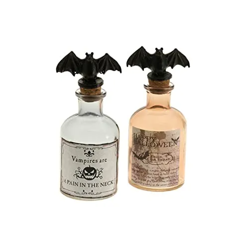 Chaks Halloween-Flasche Fledermaus Glas – besondere Halloween-Dekoration – Thema: