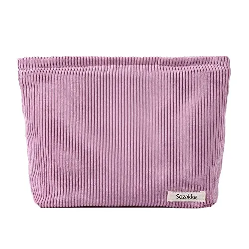 Kosmetiktasche aus Cord | Beutel aus Cord in modernen Farben (Rosa)