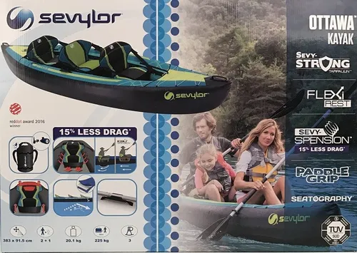 Produktbild Sevylor Ottawa 2+1 Personen aufblasbares Kajak 383 x 98 cm