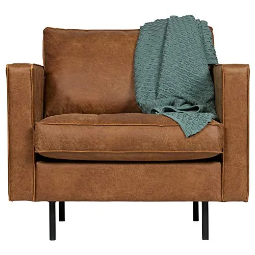 De Eekhoorn 1,5 Sitzer Sessel Rodeo Leder Vintage Cognac - Ohren- & Armlehnensessel aus 70% recyceltem Ochsenleder, stilvoll im Vintage-Look und ideal für gemütliche Fernsehabende.