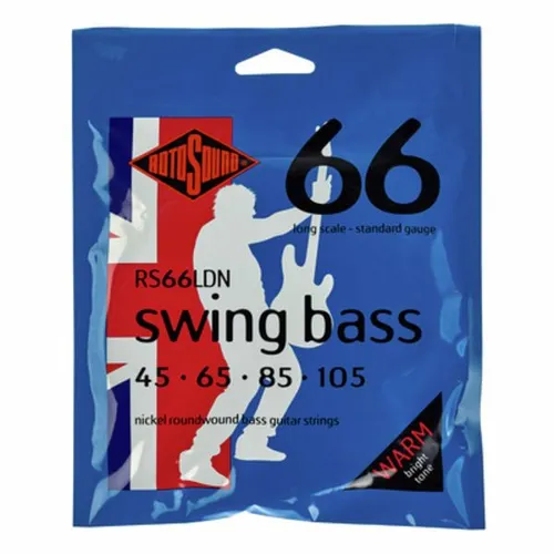 Rotosound RS66LDN Swing Bass E-Bass Saiten - Gitarren- & Bass-Zubehör, vernickelte Long Scale Saiten für 4-Saiter mit optimalem Klang und Spielkomfort.