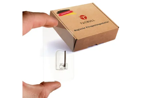 TECBULL Magische Gardinenstangenhalter - Gardinenstangenhalter für Fenster, selbsthaftend und rückstandsfrei ablösbar. Ideal für Vitragestangen, kein Bohren nötig!