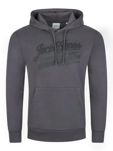 Jack & Jones Hoodie Herren JJEADRIAN Regular Fit Grau XXL - Herren-Sweatshirt in Regular Fit, perfekt für Herbst und Winter. Der gemütliche Kapuzenpullover hält warm und bietet eine modische Vintage Optik.