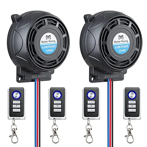 Rupse Motorrad Alarmanlage, Alarm mit 2 Fernbedienung Wasserdicht Diebstahlsicherung Einstellbare Empfindlichkeit für alle Roller Moped oder Quad mit 12 Volt (2)