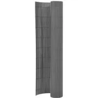vidaXL Doppelseitiger Gartenzaun 90x400 cm Grau - Hochwertiger PVC-Gartenzaun, witterungsbeständig und flexibel, ideal für Sicht- und Windschutz sowie zur dekorativen Abgrenzung von Beeten.
