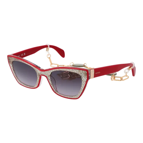 Guess Sonnenbrille GU7873 69B 53 Damen Rot - Damen Sonnenbrille im stilvollen Katzenaugen-Design, mit 100% UVA & UVB Schutz und original Etui, ideal für modebewusste Frauen.