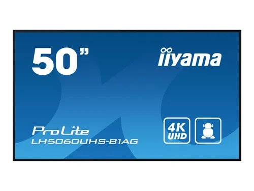 iiyama ProLite LH5060UHS-B1AG - 50 Zoll 4K UHD Signage-Display, 500 cd/m² Helligkeit und integrierter Mediaplayer für 24/7 Betrieb