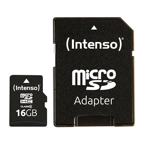 Intenso microSDHC 16GB Class 4 Speicherkarte inkl. SD-Adapter, schwarz