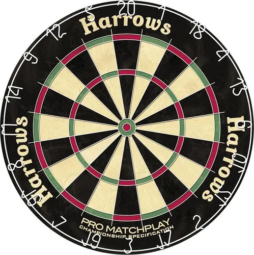 Harrows Dart Board Pro Matchplay I Dartscheibe - Klassische Dartboards mit ultradünnem Messerdraht für 20 % bessere Punktzahlen, ideal für Turniere und Heimspiele. Hochwertiges Sisal sorgt für lange Lebensdauer und optimale Spielerfahrung.
