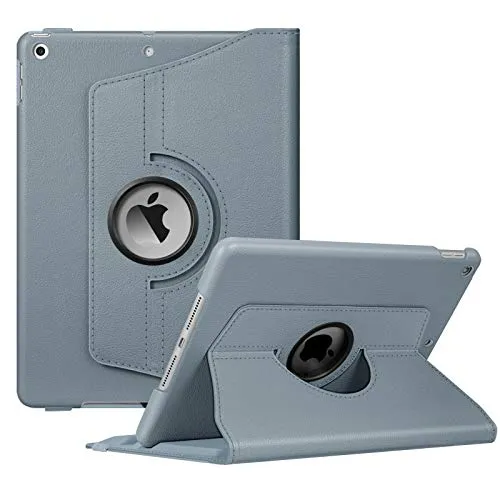 Fintie Hülle für iPad 10.2 Zoll 9.Generation / 8. Gen / 7. Gen (Modell 2021/2020/2019) mit Pencil Halter - 360 Grad Rotierend Stand Schutzhülle Cover mit Auto Schlaf/Wach Funktion, Blaugrau
