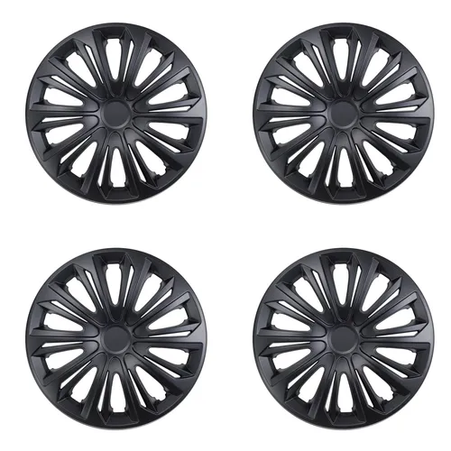 Radzierblende Strong schwarz matt 14 Zoll 4er Set - Radkappen, bruchfester ABS-Kunststoff für langlebige Nutzung, verleihen Ihrem Auto einen außergewöhnlichen Look und sind werkzeuglos zu befestigen.