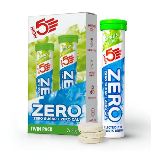 HIGH5 ZERO Elektrolyte Tabletten, Ohne Zucker, Zitrus, 2 x 20 Stück