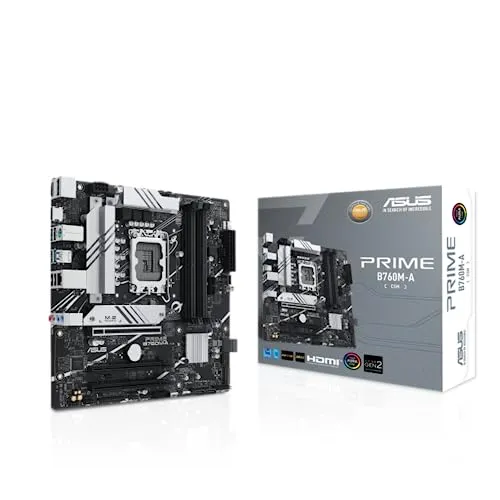 ASUS PRIME B760M-A-CSM - Business Mainboard LGA 1700, mATX, DDR5, 2x PCIe 4.0 M.2, mit Aura Sync RGB-Beleuchtung für individuelle Anpassung