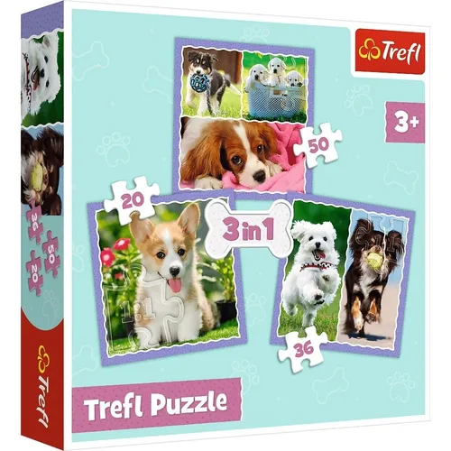 Puzzle 3in1 dogs 34854 Trefl 5900511348545