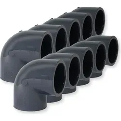 10er Set PVC-U Fitting Winkel 90° 50 mm